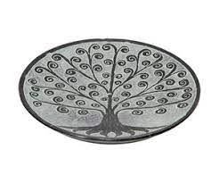 Miri's Light Soapstone Round Incense Holder - Tree of Life - Black