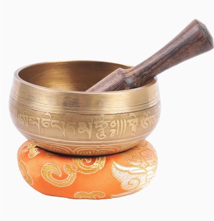 Miri's Light Plain Etched Om Tibetan Singing Bowl